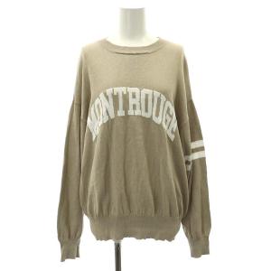 23SS リネンロゴラインニット セーター 長袖 F ベージュ /HK OS