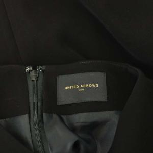 UNITED ARROWS フレアスリーブ ボトルネックワンピース ロング丈 マキシ丈 長袖 バックファスナー 38 M 黒 ブラック