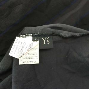 Y's 変形デザインストライプ柄ジャケット ブレザー シングル 2 M 紺 ネイビー /YQ OS SH