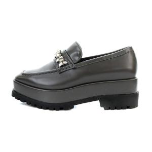 CELFORD 23AW ローファー ラインビジュー プラットフォーム レザー 24.5cm グレー SH