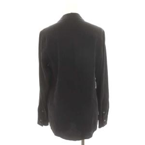 EQUIPMENT シルクブラウス 長袖 オープンカラー XXS チャコールグレー