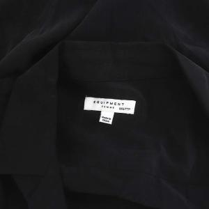 EQUIPMENT シルクブラウス 長袖 オープンカラー XXS チャコールグレー