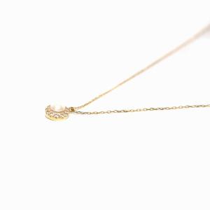 AHKAH 20SS twilight moon クレセントパールパヴェ ネックレス K18