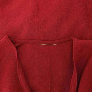 Deuxieme Classe poncho チマヨ柄 ポンチョ ニット リネン混 赤 レッド マルチカラー /DF OS