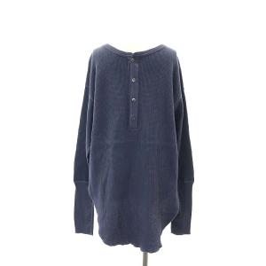 AMERICANA アパルトモン別注 バックヘンリー サーマルカットソー 長袖 青 ブルー