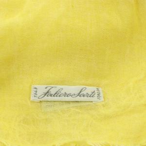 Faliero Sarti ストール 大判 シルク混 フリンジ 黄色 イエロー