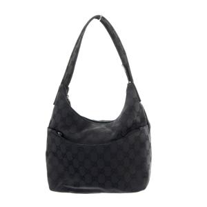 GUCCI GGキャンバス ワンショルダーバッグ ブラック グレー 001-3386