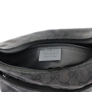 GUCCI GGキャンバス ワンショルダーバッグ ブラック グレー 001-3386