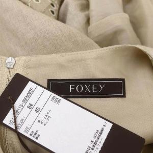 FOXEY ガーデニア リネンノースリーブワンピース ロング ミモレ 40 ベージュ