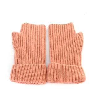 HERMES 手袋 グローブ 指ぬき カシミヤ モヘヤ混 M ピンク