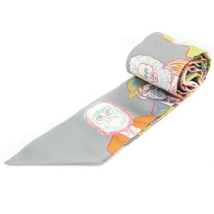 HERMES ツイリー ドレスコード DRESSE CODE リボンスカーフ 総柄 グレー