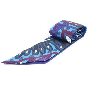 HERMES ツイリー LE JARDIN DE LA MAHARANI マハラニの庭 リボンスカーフ 総柄 紺 ネイビー 青 ブルー