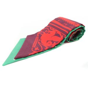 HERMES ツイリー astrologie a pois 占星術 リボンスカーフ 総柄 赤 レッド 緑 グリーン