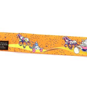 HERMES ツイリー SPACE DERBY リボンスカーフ シルク 絹 オレンジ