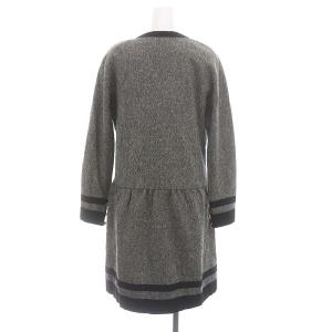 CHANEL BOUTIQUE ツイードワンピース ココマークボタン 36 グレー