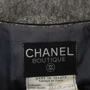 CHANEL BOUTIQUE ツイードワンピース ココマークボタン 36 グレー