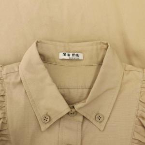 miumiu コットン フリル シャツ 40 ベージュ