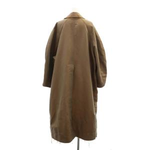 TODAYFUL Satin Twill Coat ステンカラーコート カットオフ フリンジ ロング 38 ダークベージュ