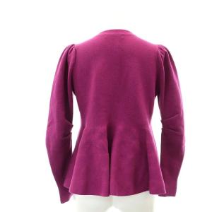 CELFORD ペプラムカーディガン ニット 長袖 クルーネック 38 紫 パープル