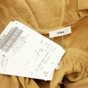 IENA 24SS ギャザーフリルショートブラウス 九分袖 ポンチョ風 F キャメル