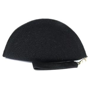 HELEN KAMINSKI ラフィア セカンドバッグ クラッチバッグ 黒 ブラック