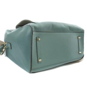 ANYA HINDMARCH ビーチ カーカー レザー ハンドバッグ ショルダーバッグ 2way グレー 青 ブルー