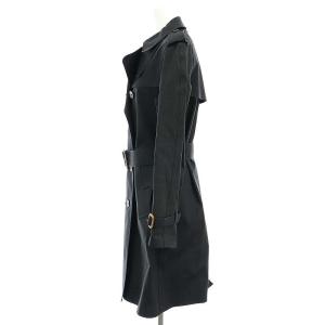 MACKINTOSH ゴム引き ステンカラーコート ロング ベルト付き 36 黒 ブラック