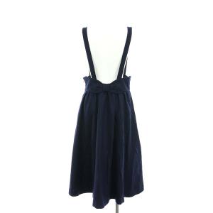 franche lippée ブラック black バックリボンジャンパースカート ロング M 紺 ネイビー