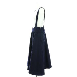 franche lippée ブラック black バックリボンジャンパースカート ロング M 紺 ネイビー