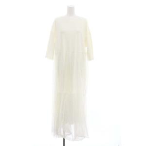 23SS チュールコンビネーションワンピース ロング 0 XS 白 ホワイト /SY OS