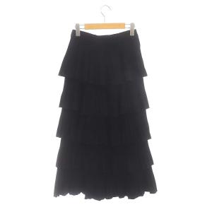 JOURNAL STANDARD L'ESSAGE 22SS ティアードプリーツスカート ロング 38 M 黒 ブラック