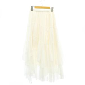 CASA FLINE コットンティアードスカート フレア ロング F ホワイト