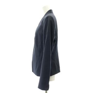 Brooks Brothers ウール ノーカラージャケット 総裏地 4 紺 ネイビー