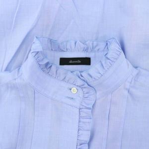 allureville スタンドフリルシャツ 長袖 2 ライトブルー 水色 /HK OS