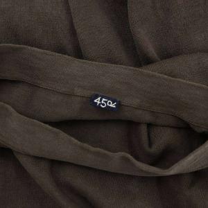 45rpm コットンニットワンピース ロング ミモレ丈 七分袖 茶 ブラウン