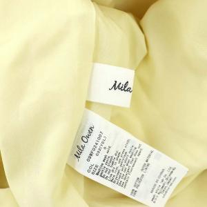 MILA OWEN MILAOWEN 24SS スタンド衿前ふらし後ドッキングシャツワンピース ロング 長袖 切替 インナー付き 0 黄色 イエロー