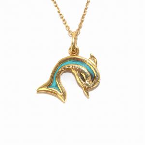Van Cleef & Arpels ネックレス ペンダント K18 ダイヤモンド イルカ イエローゴールド