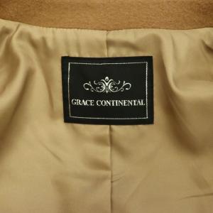 GRACE CONTINENTAL ウール 刺繍 ダブルチェスターコート アウター ロング F キャメル
