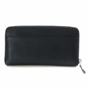 COACH 長財布 ラウンドファスナー ロゴ ゴールド金具 レザー 牛革 黒 ブラック 57713