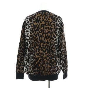 STELLA McCARTNEY レオパード ニット セーター 長袖 シルク混 38 茶色 黒 白