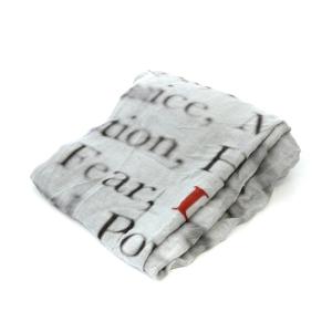 Faliero Sarti レター ストール カシミヤ混 グレー