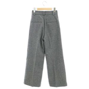 Plage 23AW Herringbone Wide ワイドパンツ ヘリンボーン柄 ジッパーフライ ウール 34 グレー