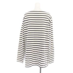 AURALEE IENA別注 バスクシャツ ワイドカットソー 長袖 チュニック丈 ボーダー 1 白 紺 ホワイト ネイビー