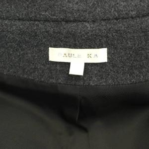 PAULE KA ウール チェスターコート アウター ミドル丈 スリット 38 チャコールグレー