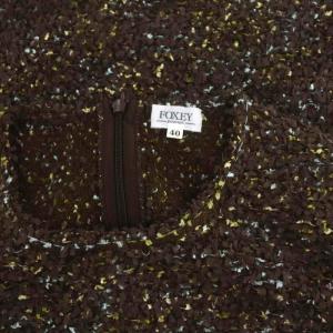 FOXEY BOUTIQUE ワンピース ひざ丈 ノースリーブ ツイード 茶 ブラウン /MF OS