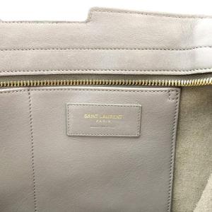 SAINT LAURENT PARIS Yライン プチカバス ハンドバッグ ショルダーバッグ 2way レザー グレー 311210