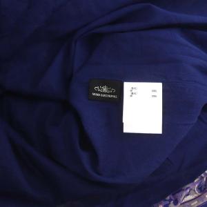 GRACE CONTINENTAL 21SS サラサプリントティアードワンピース ギャザー ロング 半袖 36 紺 ネイビー