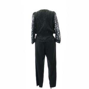 Diagram GRACE CONTINENTAL レース オールインワン 七分袖 ロングパンツ ベルト付き F 黒 ブラック