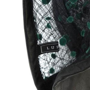 LUDLOW トートバッグ ドット チュール 黒 ブラック 緑 グリーン SH