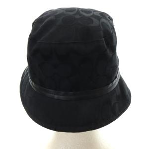 COACH シグネチャー バケットハット 帽子 P/S 黒 ブラック